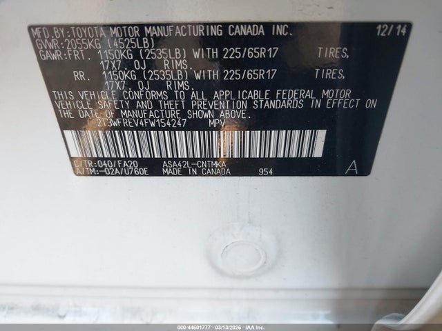 Toyota Rav4 Xle 2015 2T3WFREV4FW154247 Image 9