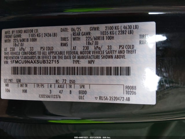 Ford Escape St-line Select 2025 1FMCU9NAXSUB32715 Image 9
