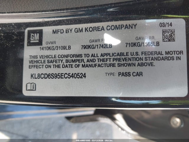 Chevrolet Spark 1lt Auto 2014 KL8CD6S95EC540524 Image 9