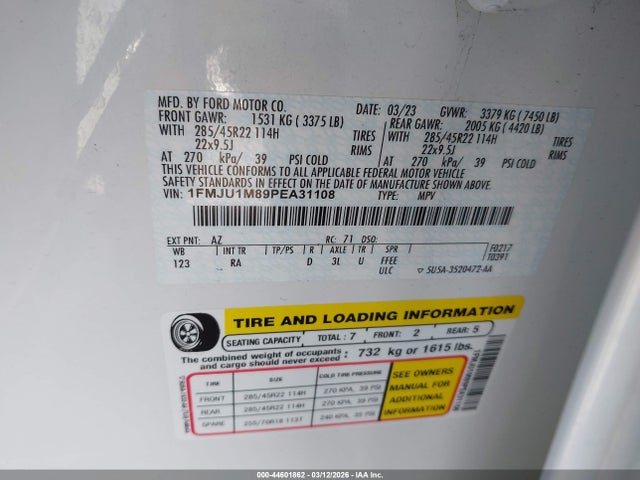 1FMJU1M89PEA31108 Ford Expedition Platinum