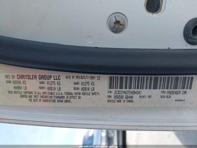 Продажа на аукционе авто 2012 Dodge Challenger Sxt, vin: 2C3CDYAG7CH284341, номер лота: 44601877
