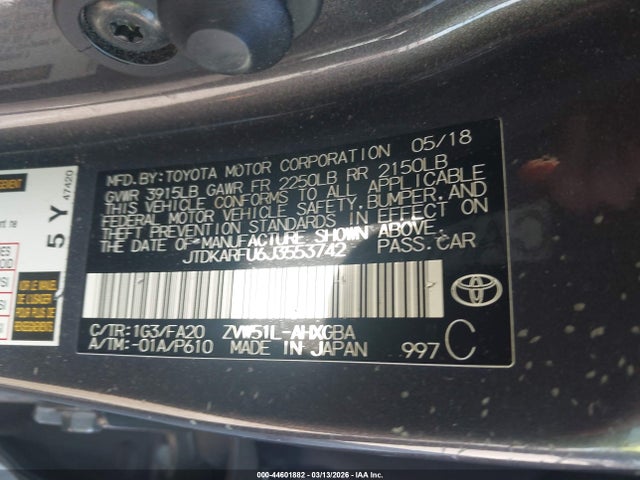 Toyota Prius Three 2018 JTDKARFU6J3553742 Image 9