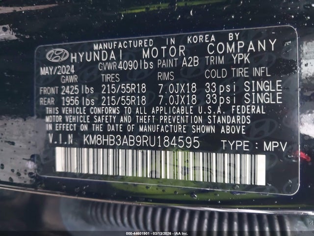 Hyundai Kona Sel 2024 KM8HB3AB9RU184595 Image 9