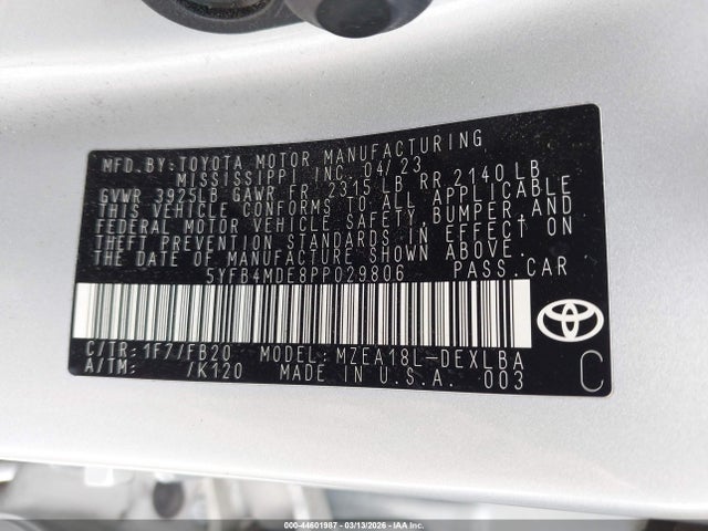 2023 TOYOTA COROLLA 5YFB4MDE8PP029806 Photo 8