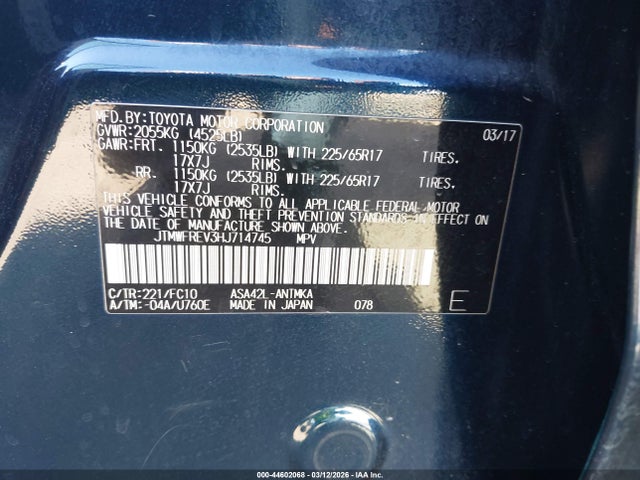 2017 TOYOTA RAV4 JTMWFREV3HJ714745 Photo 8