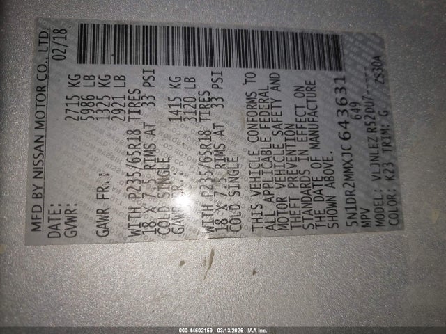 2018 NISSAN PATHFINDER 5N1DR2MMXJC643631 Photo 8