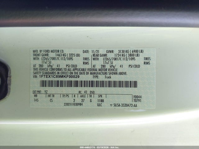 Ford F-150 Xl 2021 1FTEX1C89MKF00029 Image 9