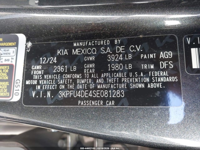 KIA K4 Ex 2025 3KPFU4DE4SE081283 Image 9