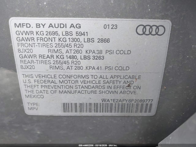 2023 AUDI Q5 WA1E2AFY6P2089777 Photo 8
