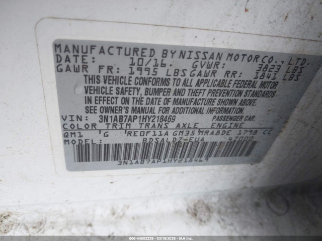 Nissan SENTRA SV 2017 3N1AB7AP1HY218469 Image 9