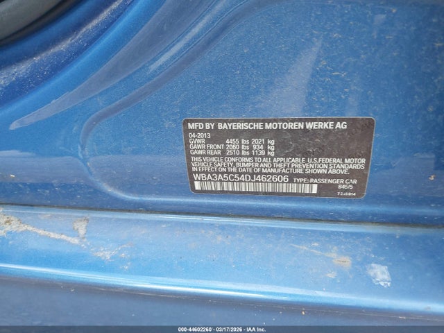 44602260 :رقم المزاد ، WBA3A5C54DJ462606 vin ، 2013 Bmw 328i مزاد بيع