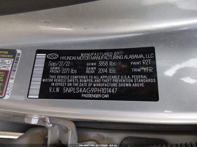 Продаж на аукціоні авто 2023 Hyundai Elantra Sel, vin: 5NPLS4AG9PH101447, номер лоту: 44602290