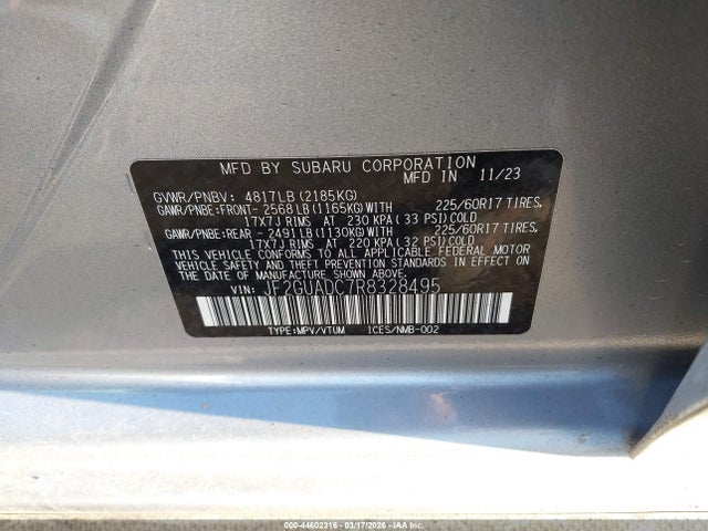 JF2GUADC7R8328495 Subaru Crosstrek Premium
