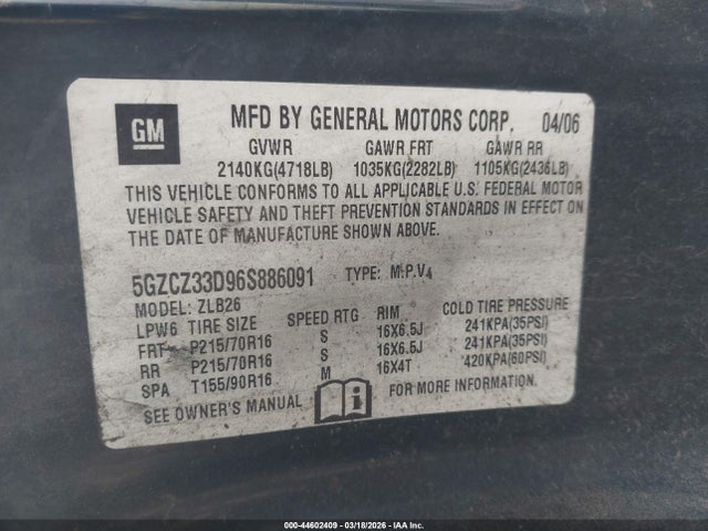 2006 SATURN VUE 5GZCZ33D96S886091 Photo 8