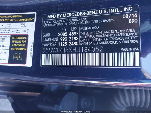55SWF4JBXHU184052 Mercedes-Benz C 300 Sport