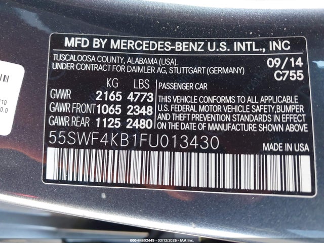 55SWF4KB1FU013430 Mercedes-Benz C 300 Sport 4matic