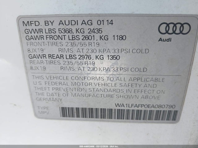 2014 AUDI Q5 WA1LFAFP0EA080790 Photo 8