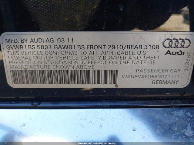 2011 AUDI A8 L WAURVAFD6BN021771 Photo 8