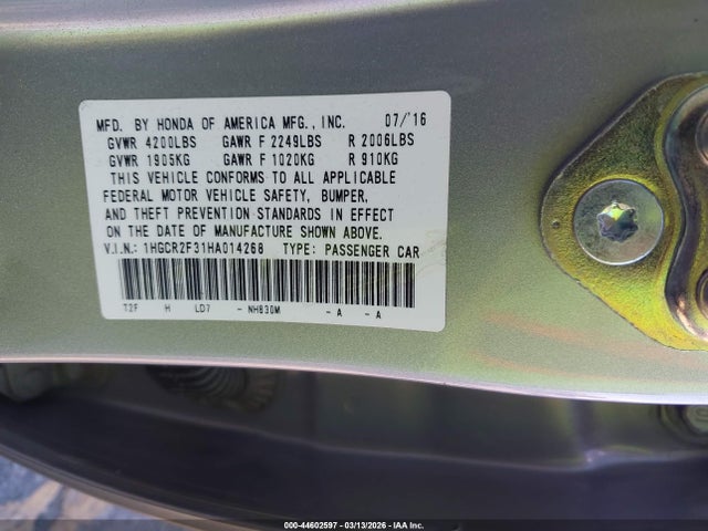 1HGCR2F31HA014268 Honda ACCORD LX