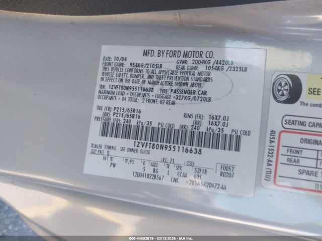 2005 FORD MUSTANG 1ZVFT80N955116638 Photo 8