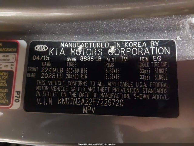 KIA Soul 2015 KNDJN2A22F7229720 Image 9