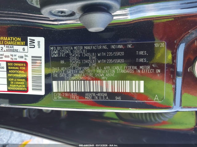 Toyota Highlander Hybrid Limited 2021 5TDDBRCH2MS019671 Image 9