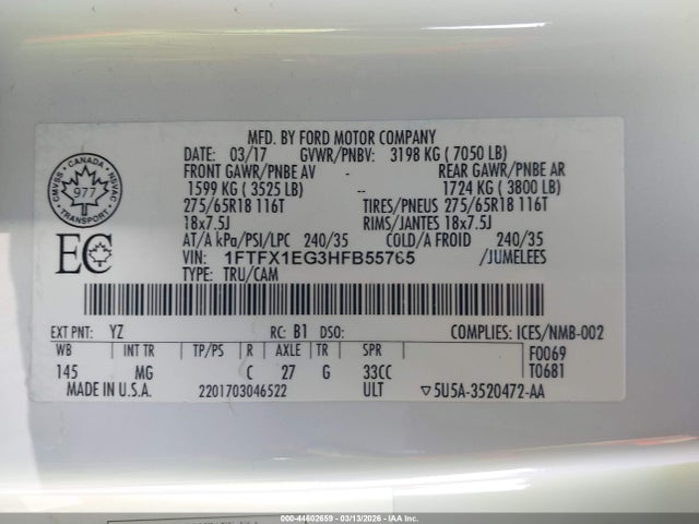 Ford F-150 Xlt 2017 1FTFX1EG3HFB55765 Image 9