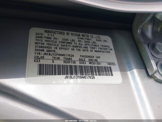 JN1BJ1CPXHW017629 Nissan Rogue Sport S