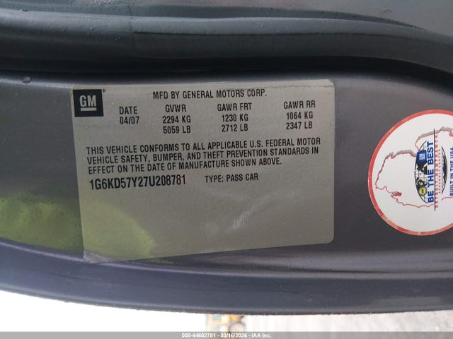 2007 CADILLAC DTS 1G6KD57Y27U208781 Photo 8