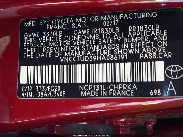 Toyota YARIS L 2017 VNKKTUD39HA086191 Image 9