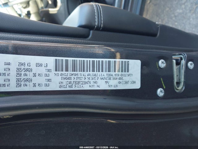 2015 Jeep Grand Cherokee Limited მანქანა იყიდება აუქციონზე, vin: 1C4RJFBG8FC230474, აუქციონის ნომერი: 44602857