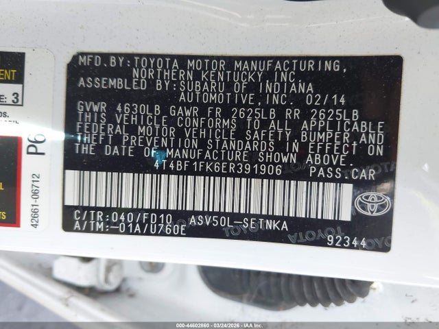 Aukcja sprzedaży 2014 Toyota Camry Le, vin: 4T4BF1FK6ER391906, numer aukcji: 44602860
