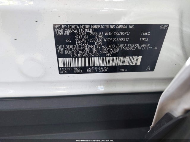 Toyota RAV4 LE 2025 2T3K1RFV0SC352346 Image 9