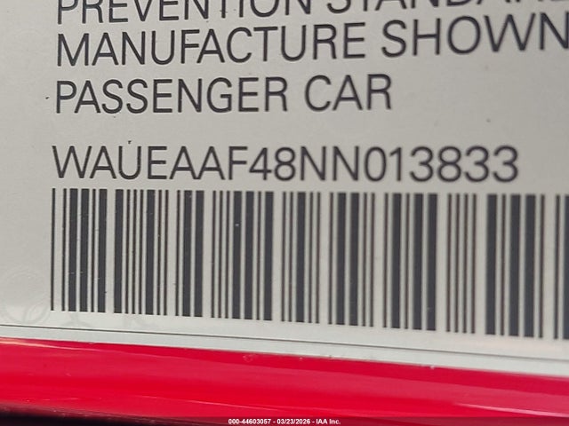 Продаж на аукціоні авто 2022 Audi A4 Premium Plus 45 Tfsi S Line Quattro S Tronic, vin: WAUEAAF48NN013833, номер лоту: 44603057