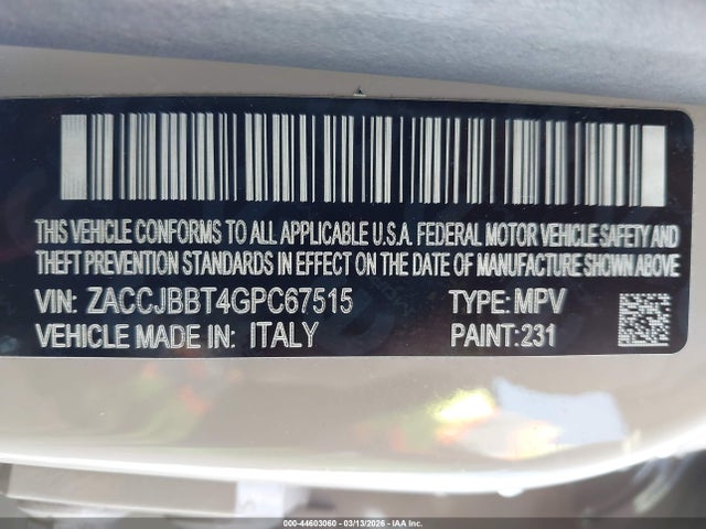 Jeep Renegade Latitude 2016 ZACCJBBT4GPC67515 Image 9