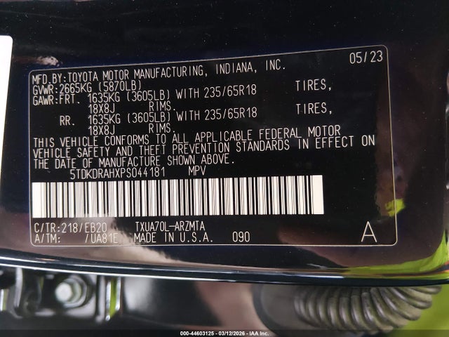 2023 TOYOTA HIGHLANDER 5TDKDRAHXPS044181 Photo 8