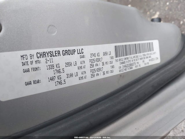 44603144 :رقم المزاد ، 2V4RW3DG3BR669778 vin ، 2011 Volkswagen Routan Se مزاد بيع