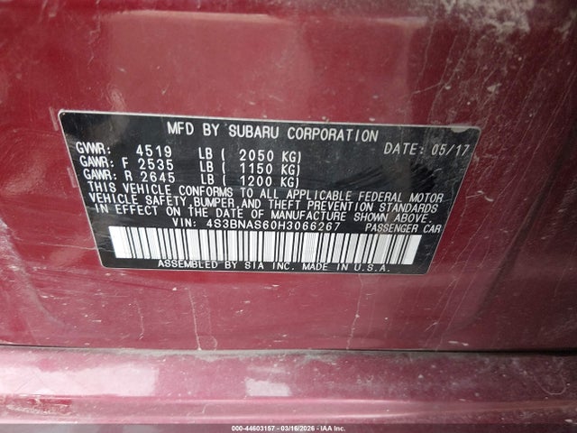 4S3BNAS60H3066267 Subaru Legacy 2.5i Sport