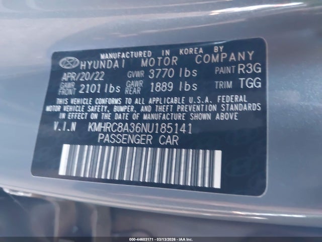 Продаж на аукціоні авто 2022 Hyundai Venue Sel, vin: KMHRC8A36NU185141, номер лоту: 44603171