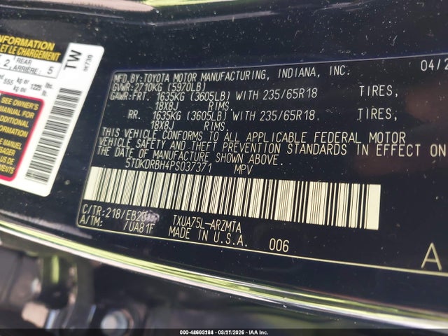 Toyota Highlander Xle 2023 5TDKDRBH4PS037371 Image 9