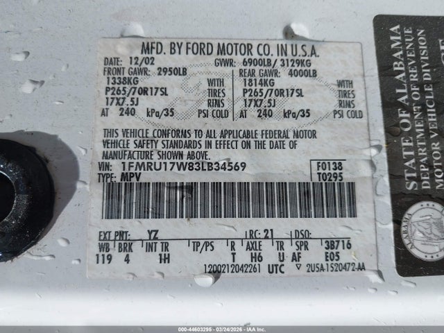 2003 FORD EXPEDITION 1FMRU17W83LB34569 Photo 8