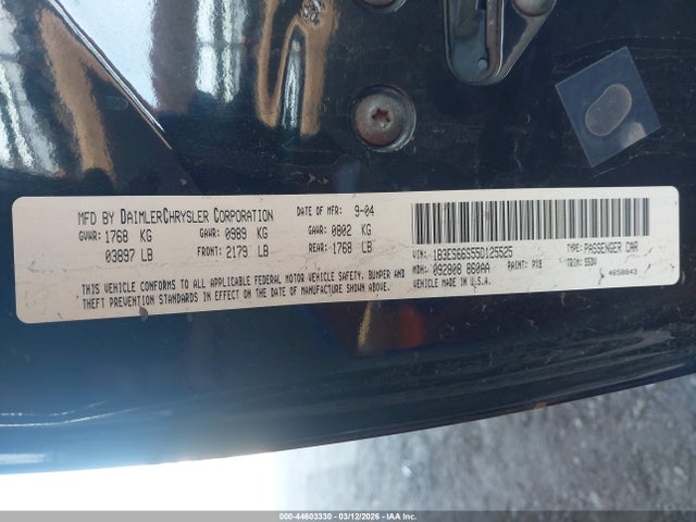 2005 Dodge Srt4 მანქანა იყიდება აუქციონზე, vin: 1B3ES66S55D125525, აუქციონის ნომერი: 44603330