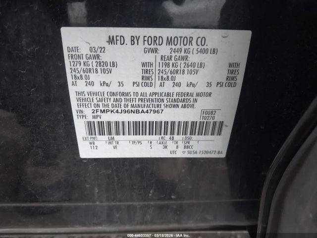 Ford Edge Sel/st-line 2022 2FMPK4J96NBA47967 Image 9