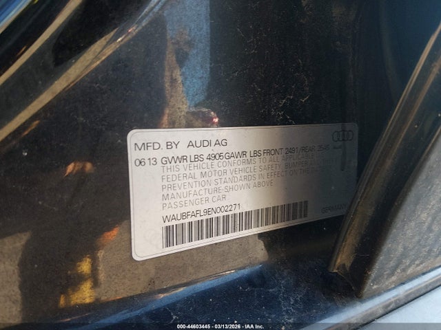 Aukcja sprzedaży 2014 Audi A4 2.0t Premium, vin: WAUBFAFL9EN002271, numer aukcji: 44603445