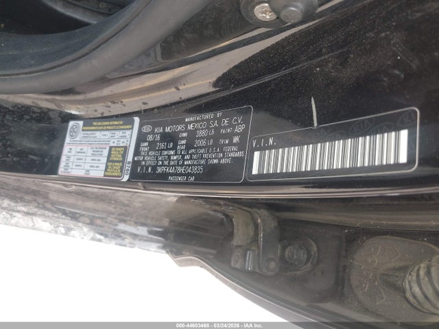 2017 Kia Forte Lx მანქანა იყიდება აუქციონზე, vin: 3KPFK4A78HE043835, აუქციონის ნომერი: 44603468