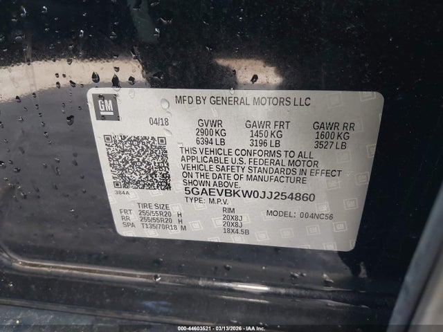 Продаж на аукціоні авто 2018 Buick Enclave Premium, vin: 5GAEVBKW0JJ254860, номер лоту: 44603521