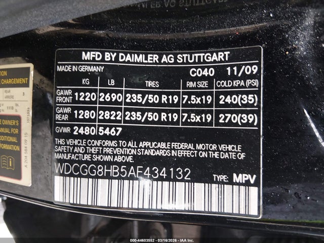 Aukcja sprzedaży 2010 Mercedes-benz Glk 350 4matic, vin: WDCGG8HB5AF434132, numer aukcji: 44603552