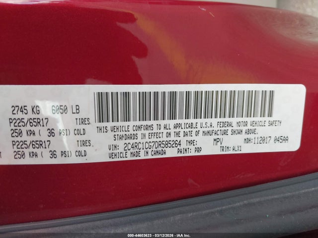 Продажа на аукционе авто 2013 Chrysler Town & Country Touring-l, vin: 2C4RC1CG7DR585264, номер лота: 44603623