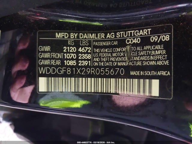 Aukcja sprzedaży 2009 Mercedes-benz C 300 Luxury 4matic/sport 4matic, vin: WDDGF81X29R055670, numer aukcji: 44603776