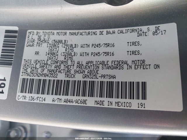 2017 TOYOTA TACOMA 3TMAZ5CN2HM043522 Photo 8
